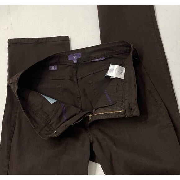 NYDJ Marilyn Straight Jeans Brown Size 14 New Without Tags - Picture 6 of 12
